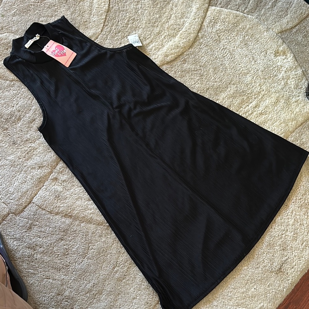 Heart Hips Black Ribbed Mini Dress